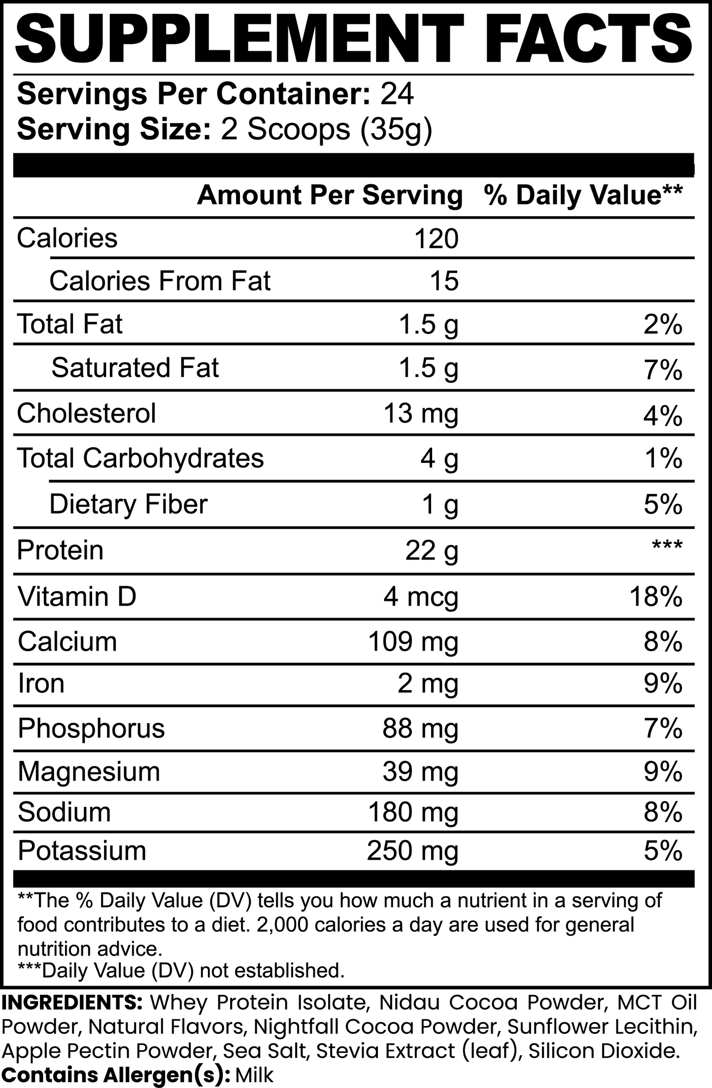 Premium 100% Whey Protein Isolate (Chocolate)