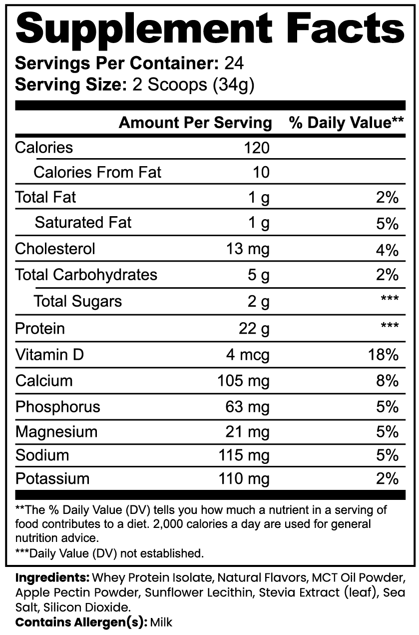 Pure Whey Protein Isolate (Vanilla)